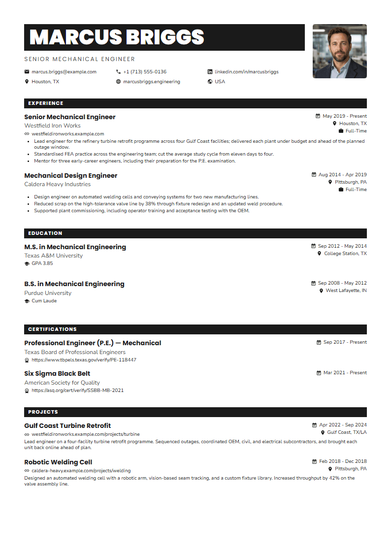 Forge resume template preview