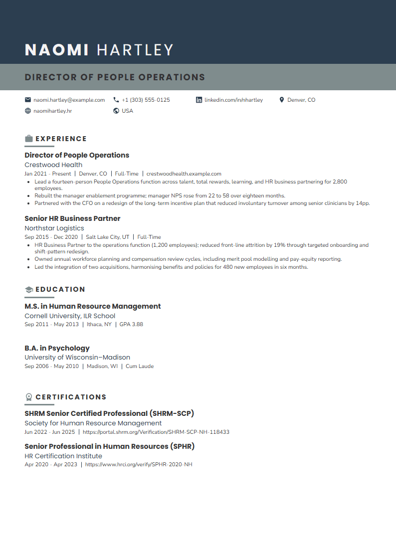 Lintel resume template preview