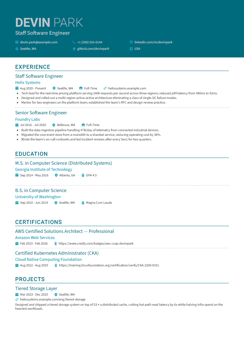 Modulus resume template preview