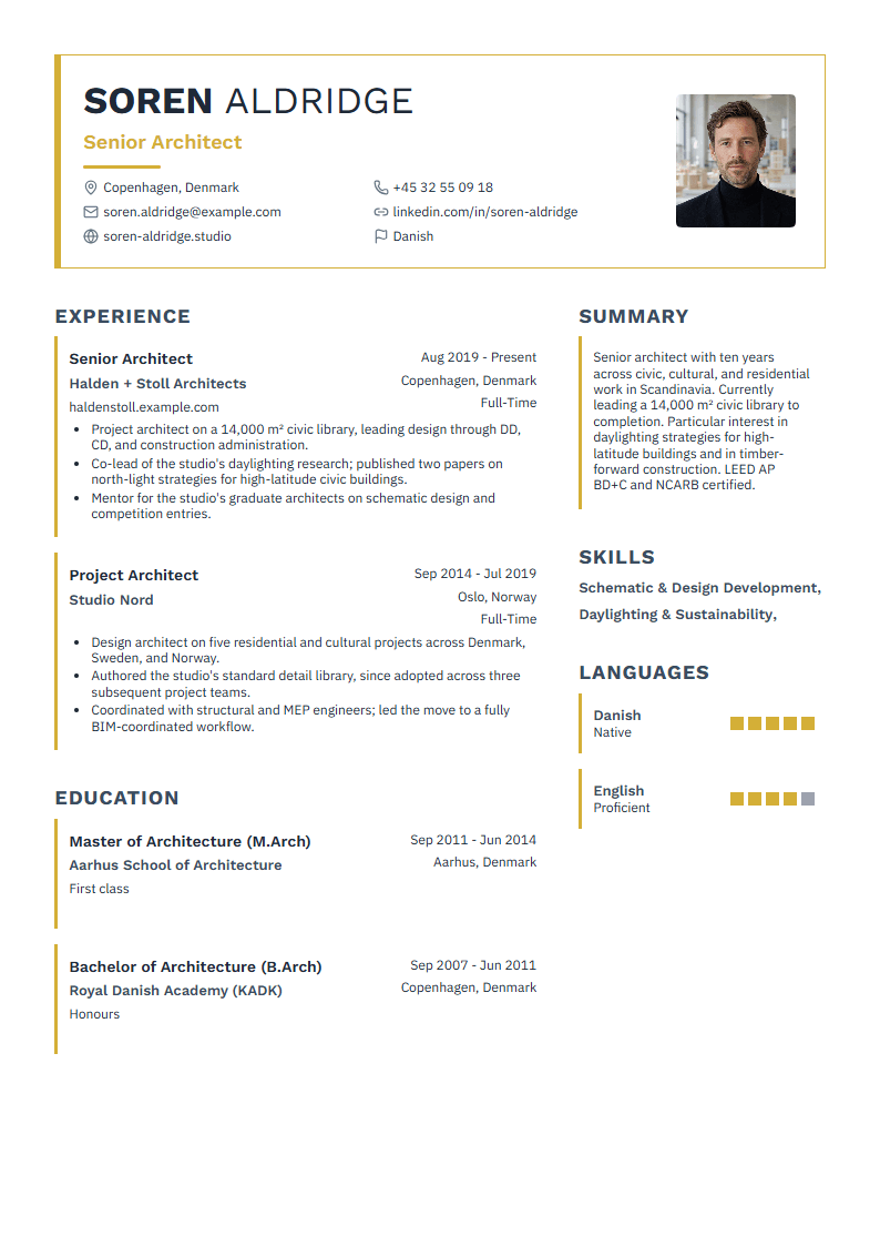 Solstice resume template preview