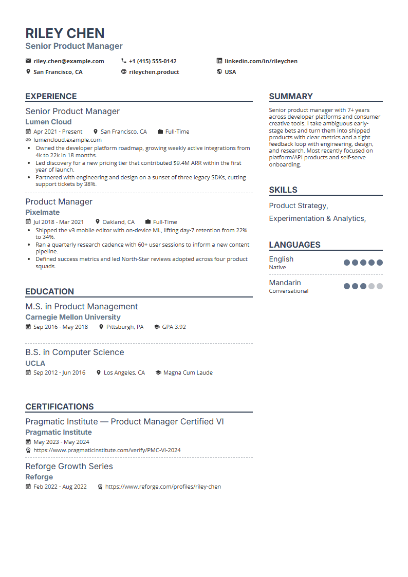 Stratum resume template preview