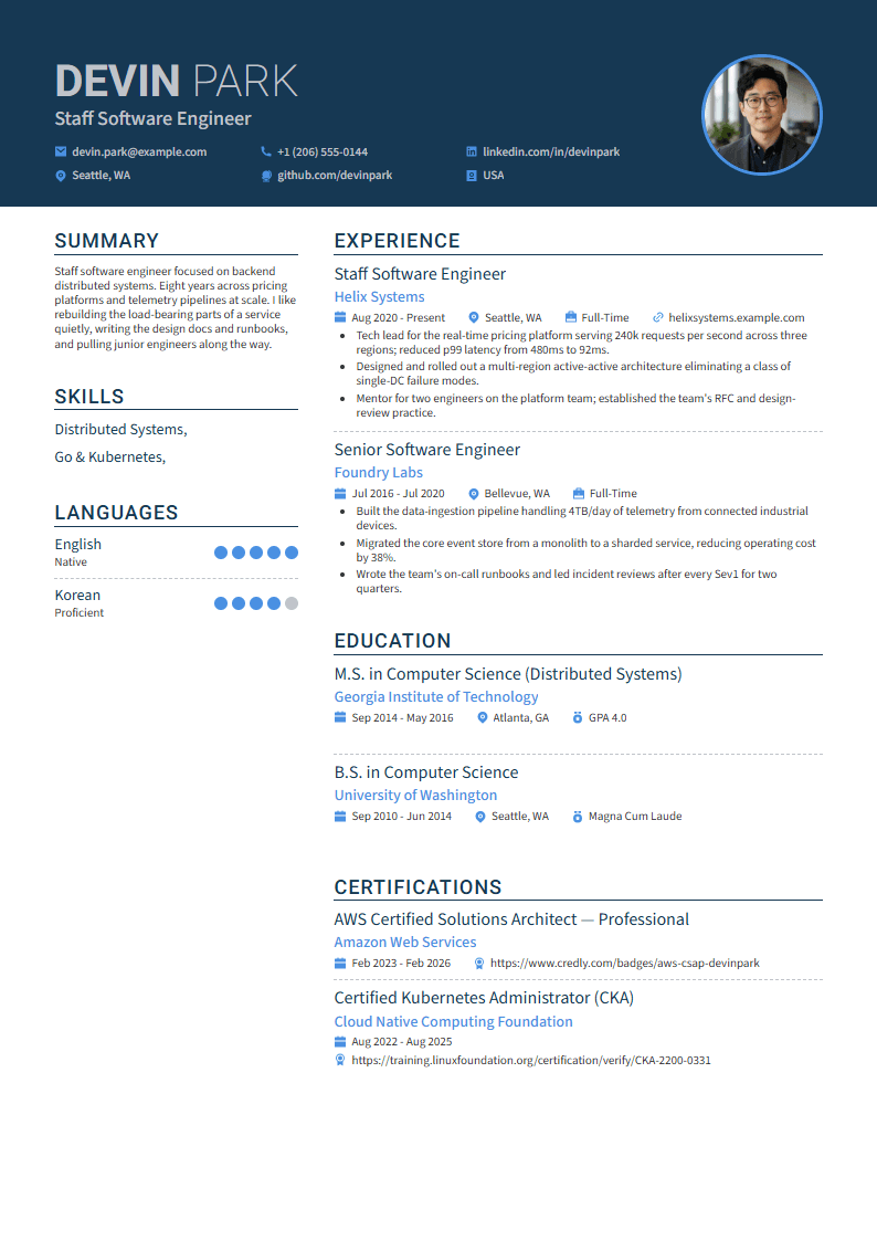 Modulus resume template preview
